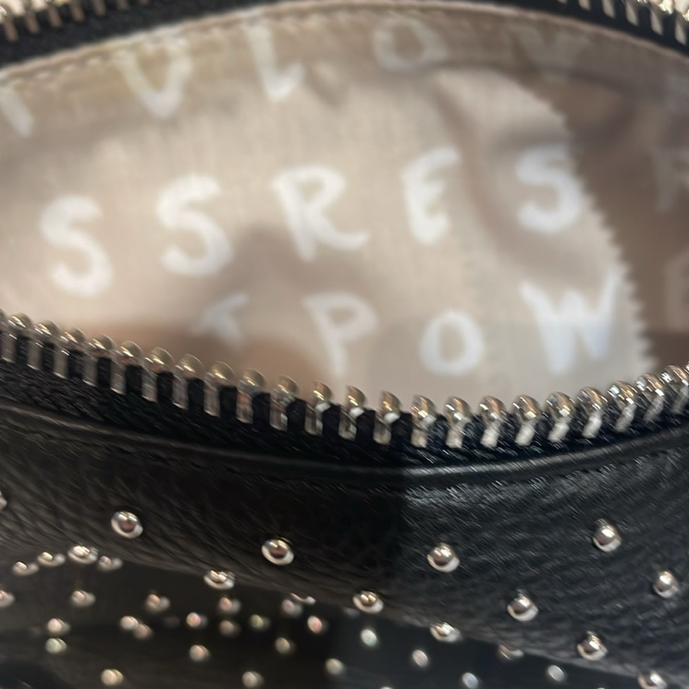 Aimee Kestenberg Black Studded Chain-Accent Shoulder Bag - Picture 8 of 14